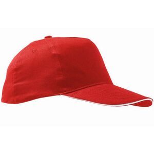 SOLS Unisex Sunny 5 Panel Baseball Cap / Red/White